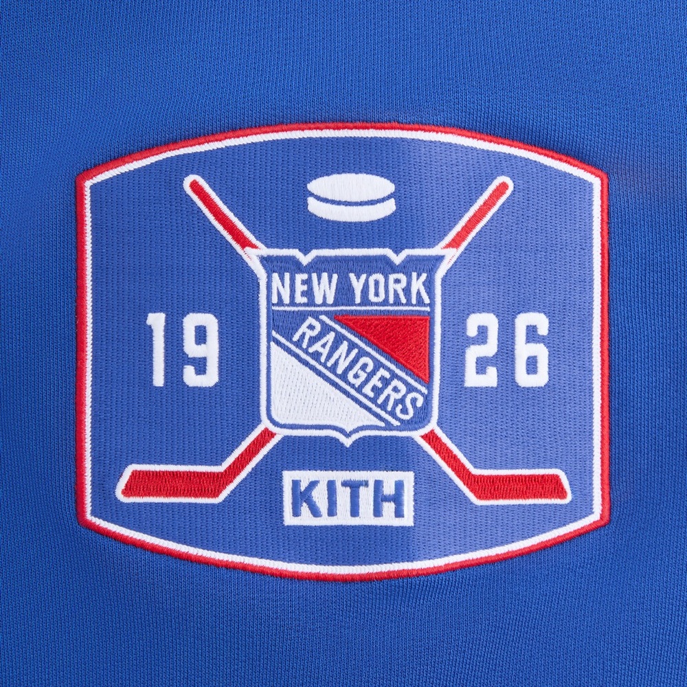 Kith the New York Rangers Skewed Nelson Crewneck Royal Blue Sweatshirt Size XL - Picture 4 of 8